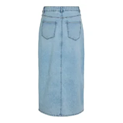 VILA Vinus midi denim skirt light blue