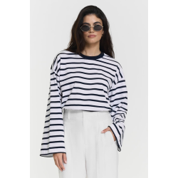 T&T Cheleste LS top navy white stripe