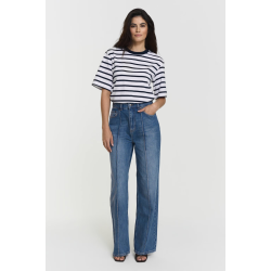 T&T Chelsey Tee navy white stripe