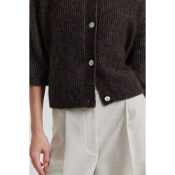 SF Andrea knit rib cardigan chokolade torte