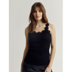 RW Babette silk long lace top black